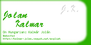 jolan kalmar business card