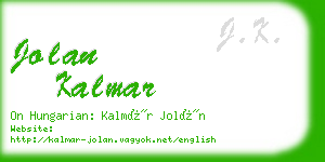 jolan kalmar business card